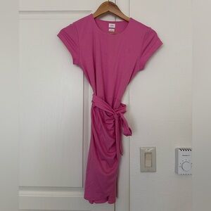 Wilfred Fuchsia Tie-Waist Midi Dress